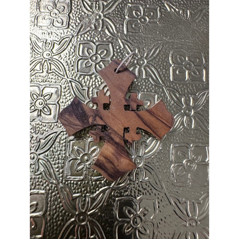 Jerusalem Cross Pendant Olive Wood